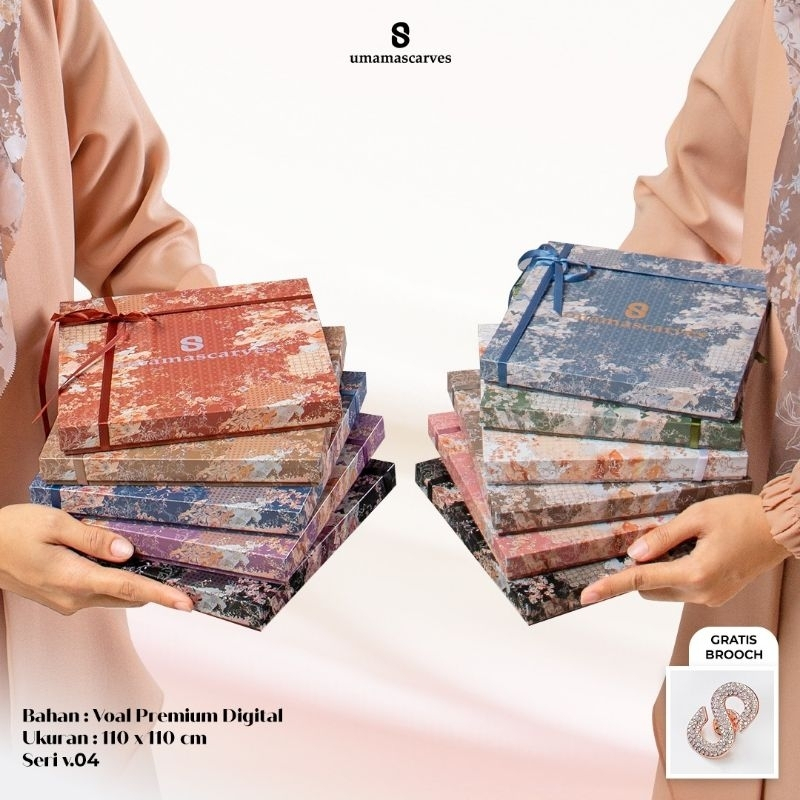 [FREE BROCH] Umama Scarves Premium Exclusive Scarf Kerudung Segiempat Motif Jilbab Segi Empat Umama 