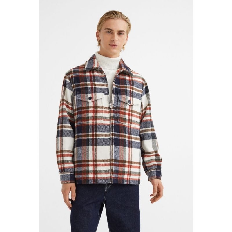 Zip Overshirt H&M Wool-blend Zipped Shirt Jacket New Original