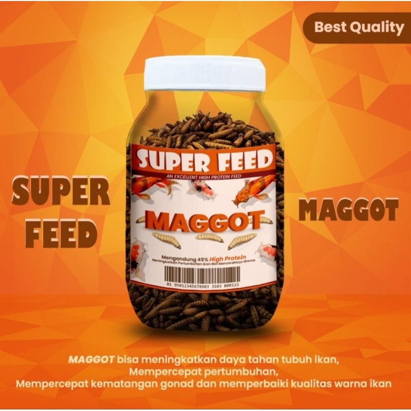 DRY MAGGOT SUPER FEED MAGGOT KERING PREMIUM ULAT JERMAN PAKAN IKAN
