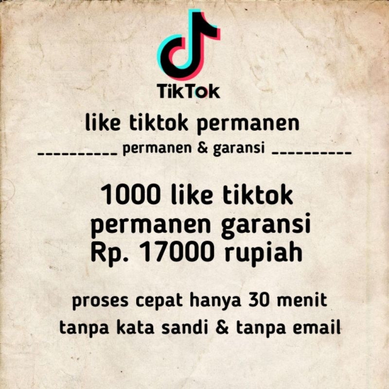 like tiktok permanen bergaransi