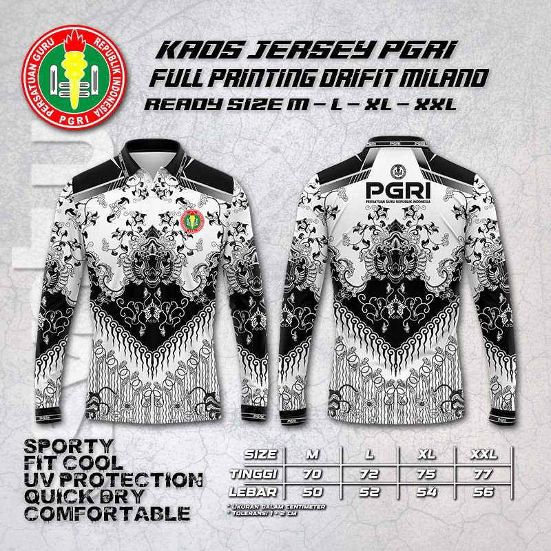 RB Kaos Jersey PGRI Baju PGRI Jersey PGRI Seragam Guru Baju Olahraga Guru ASN PNS Full Print Jersey
