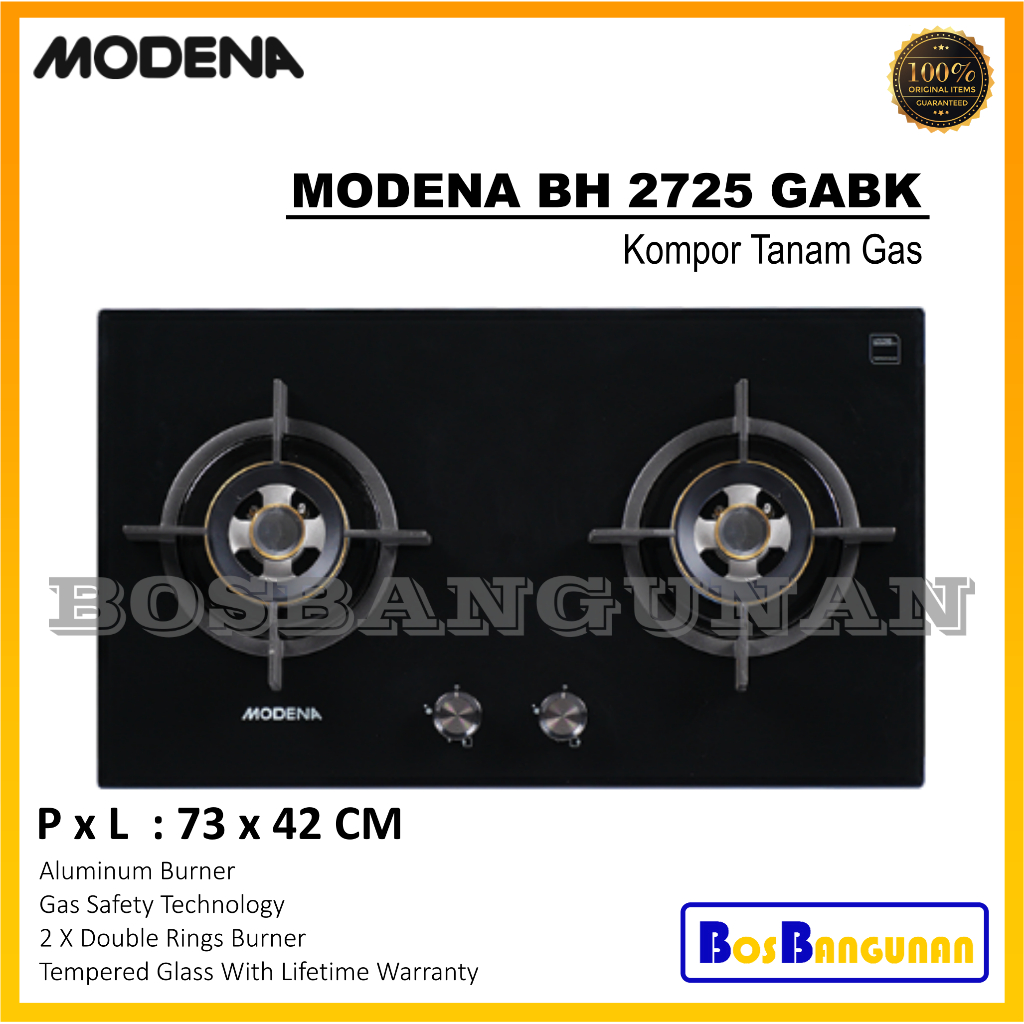 Kompor Tanam Gas MODENA BH 2725 GABK / Kompor Gas MODENA BH2725GABK