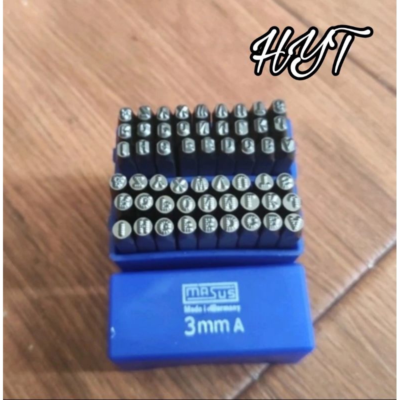 Masus germany huruf ketok dan angka ketok 3 mm A karakter terbalik