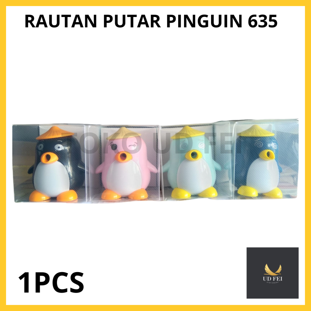 

(1 PCS) Rautan Meja/ Rautan Putar/ Rautan Pinguin/Serutan pencil penguin/ serutan meja putar karakter penguin/ Rautan Lucu