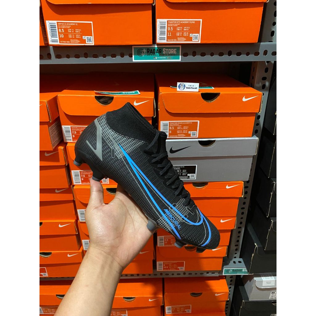 Sepatu Bola Superfly 8 Academy FG Color Black Iron CV0843-004 Original BNIB