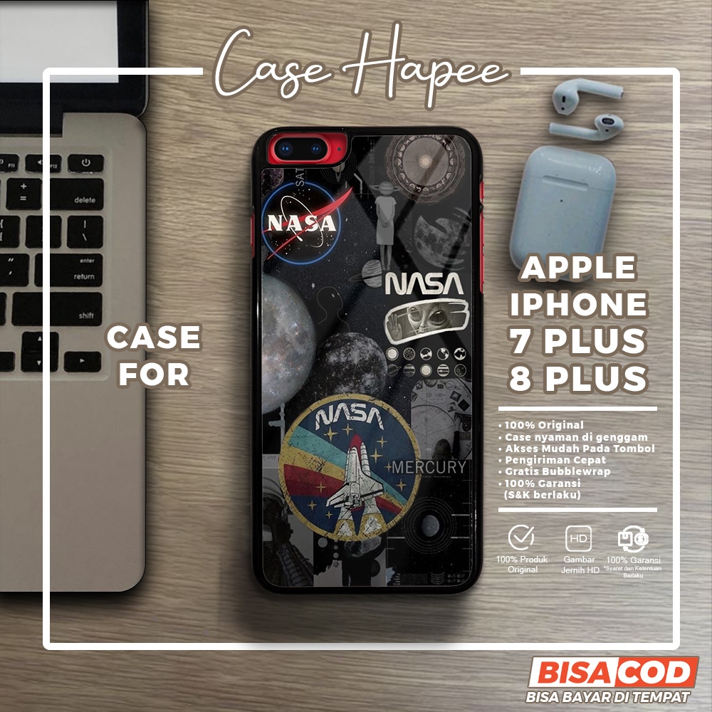 Case Iphone 7 Plus 8 Plus Casing Iphone 7 Plus 8 Plus [NASA] Casehapee Case Glossy Case Aesthetic Cu