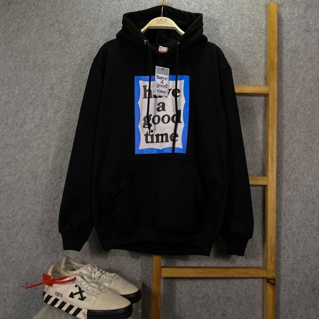 JAKET HOODIE HAGT HAVE A GOOD TIME BLUE BLACK