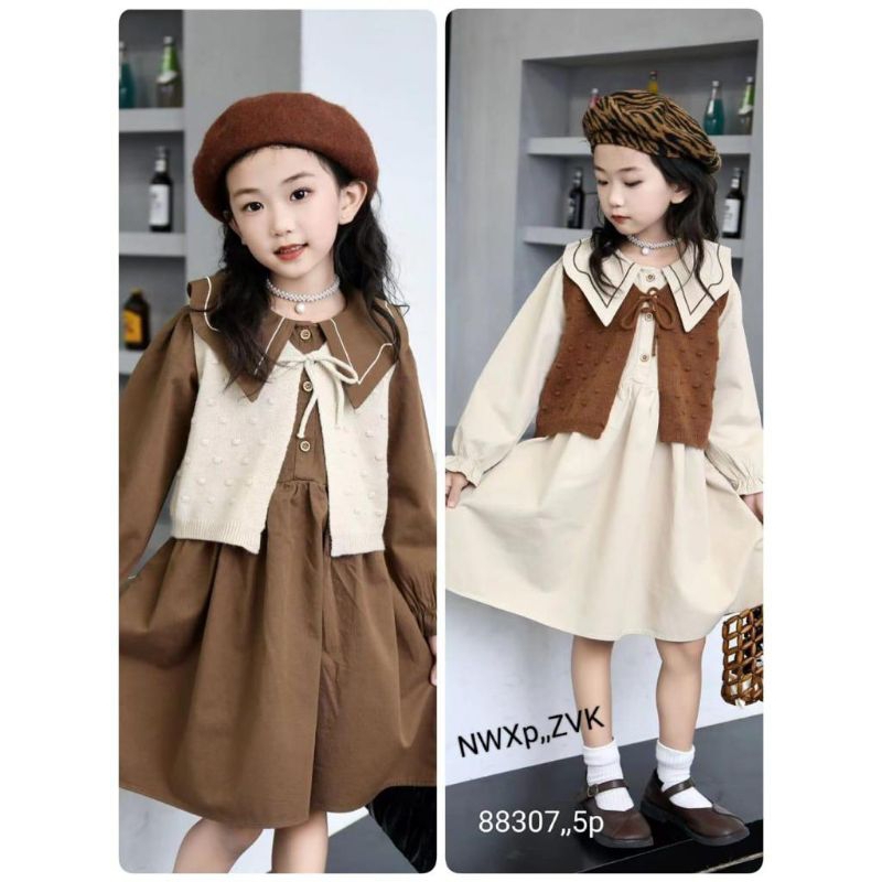 Dres import premium anak usia 5-9tahun/dres rompi rajut anak usia 5-9tahun
