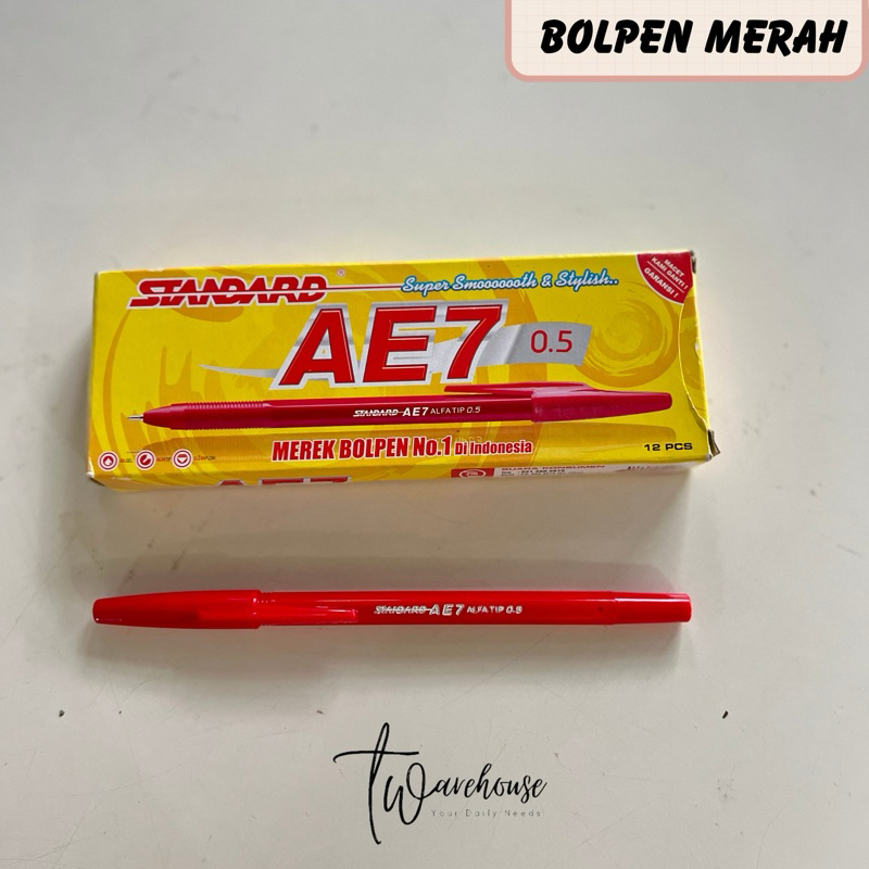 

Bolpen merah || Pulpen Merah Standard AE7