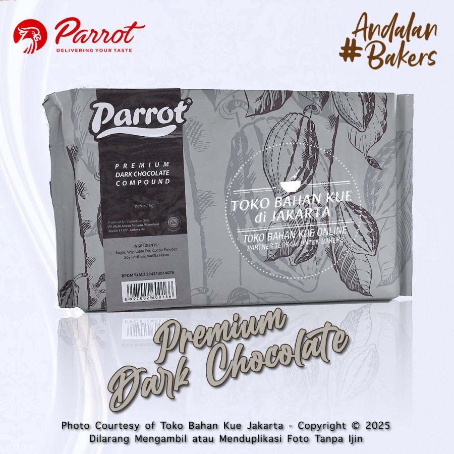 

Cokelat Dark Parrot BATANG PREMIUM Chocolate Compound 1kg Coklat