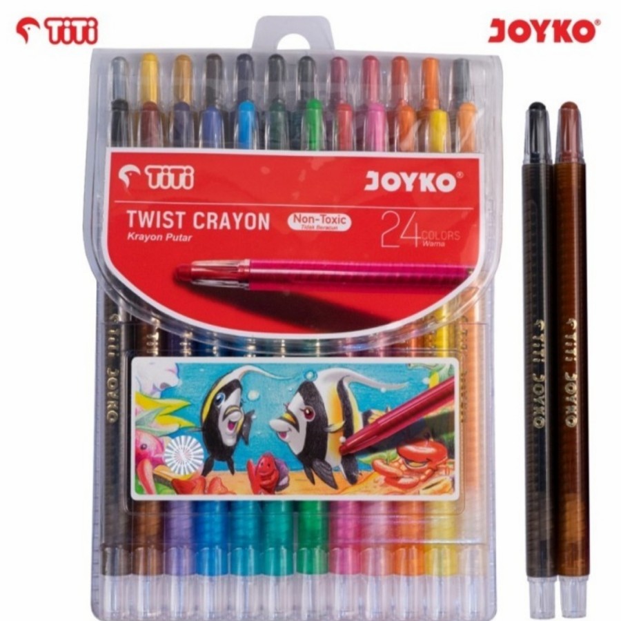 

Krayon Puter Titi Joyko / Twist Crayon Non Toxic 24 Warna Panjang