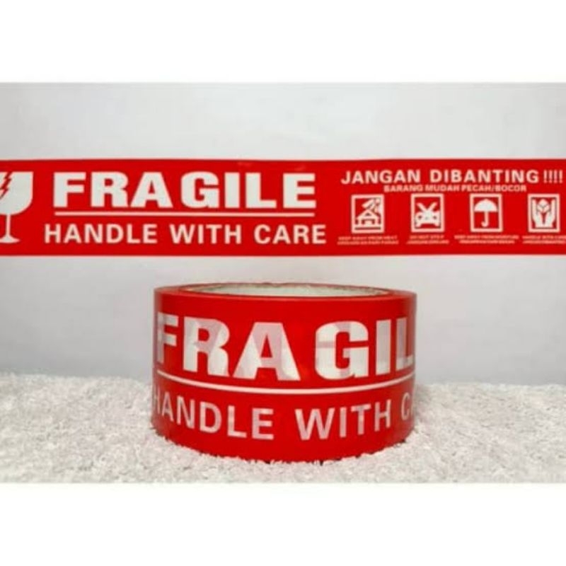 

Lakban Fragile full merah & putih 48mm x 300yard