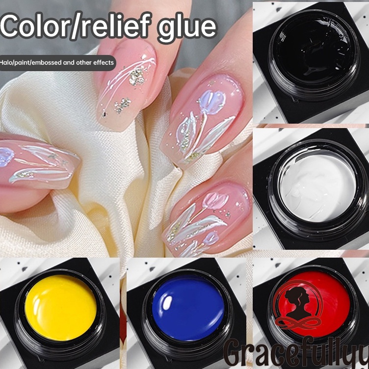 ART K54Y CODEmbossed Glue Gel Desain Chrome Emboss Painting Embos 3d Timbul  Gel Liner Timbul Desain