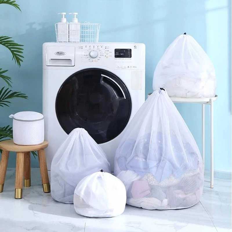 Tas Laundry Serut Jaring Drawstring Bag Fine Mesh