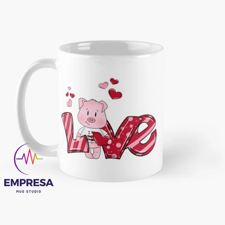 Pig animal mammal heart Love gift Coffee Mug Totebag Tumbler sport