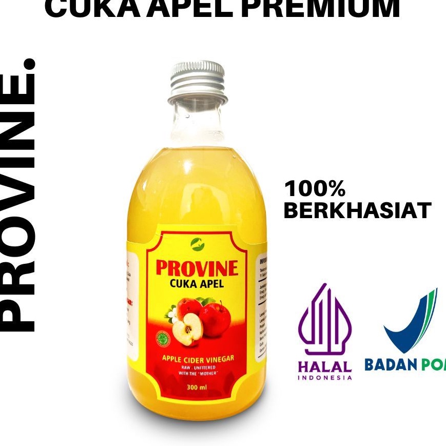 

MEGA SALE PROVINE CUKA APEL PREMIUM HALAL BPOM Apple Cider Vinegar Premium With Mother
