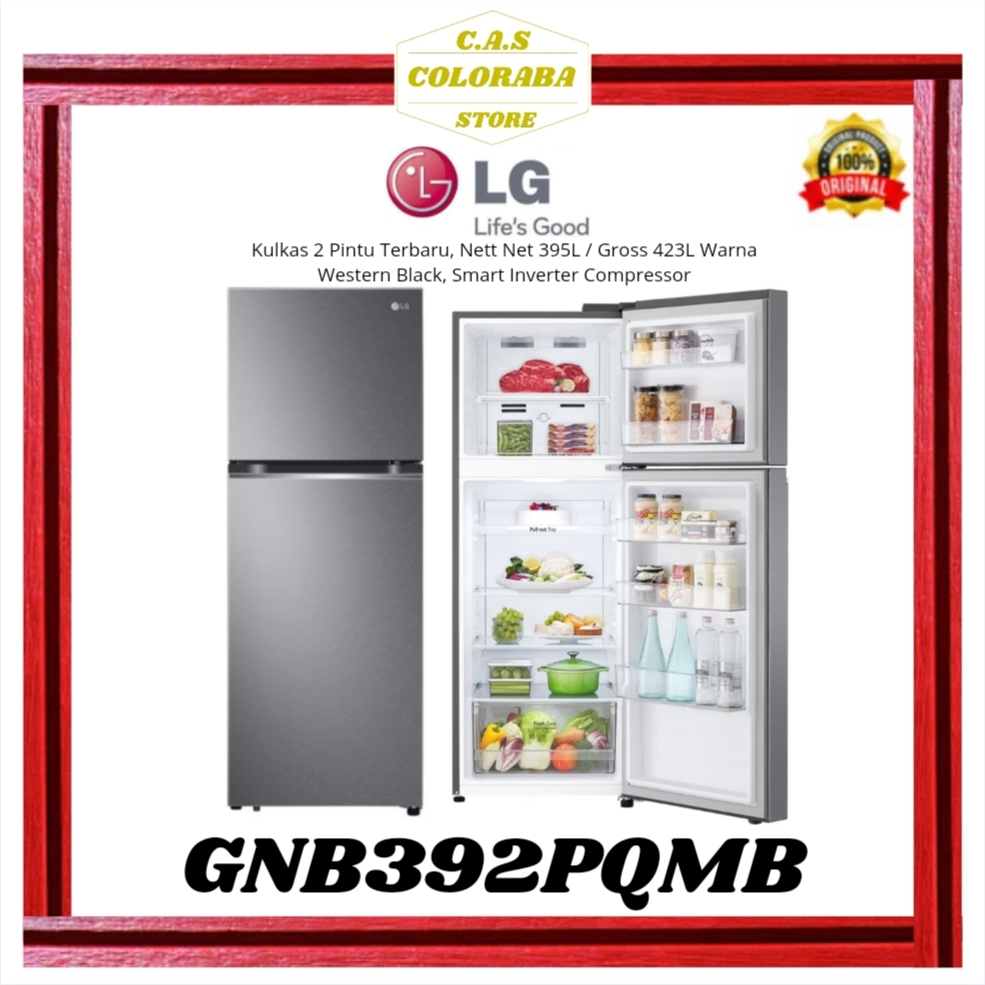 KULKAS LG GNB392PQMB KULKAS 2 PINTU INVERTER GN-B392PQMB GNB392 GN-B392 392PQMB