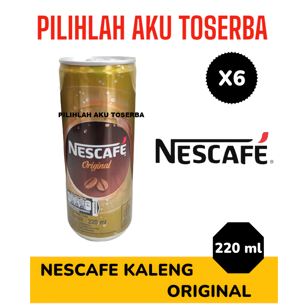 

Kopi Nescafe Kaleng (Original) / Nescafe Can - 220 ml (1 PAKET ISI 6 KALENG)