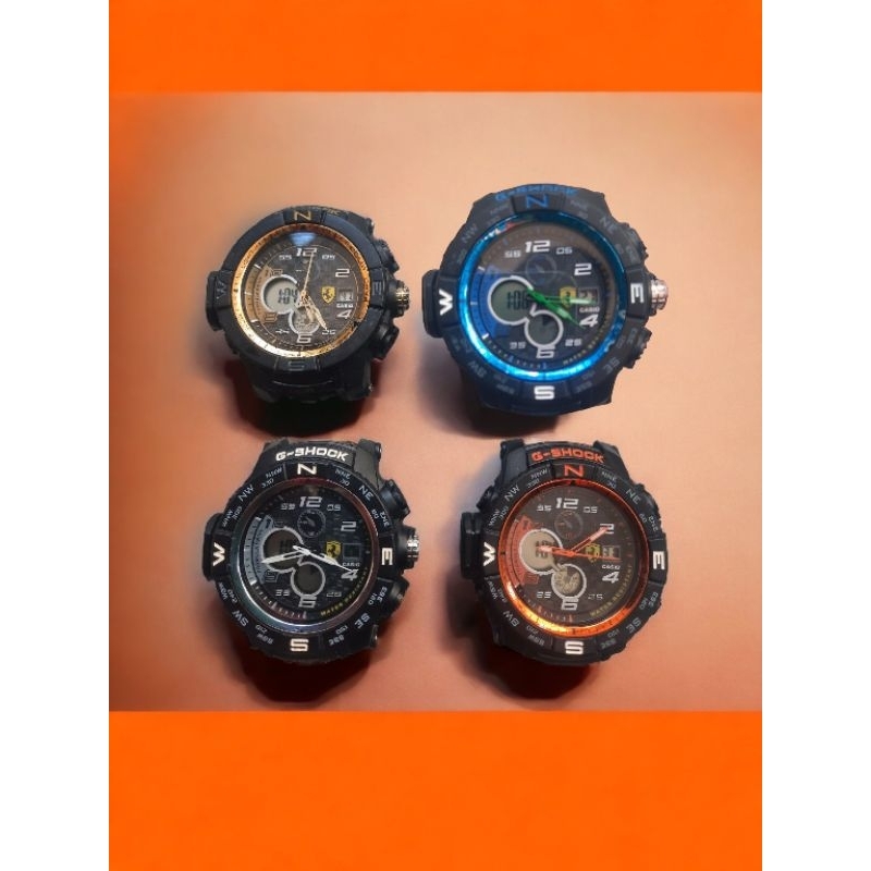 cuci  gudang kepala jam tangan (second) g_shok Ferrari casio dual time