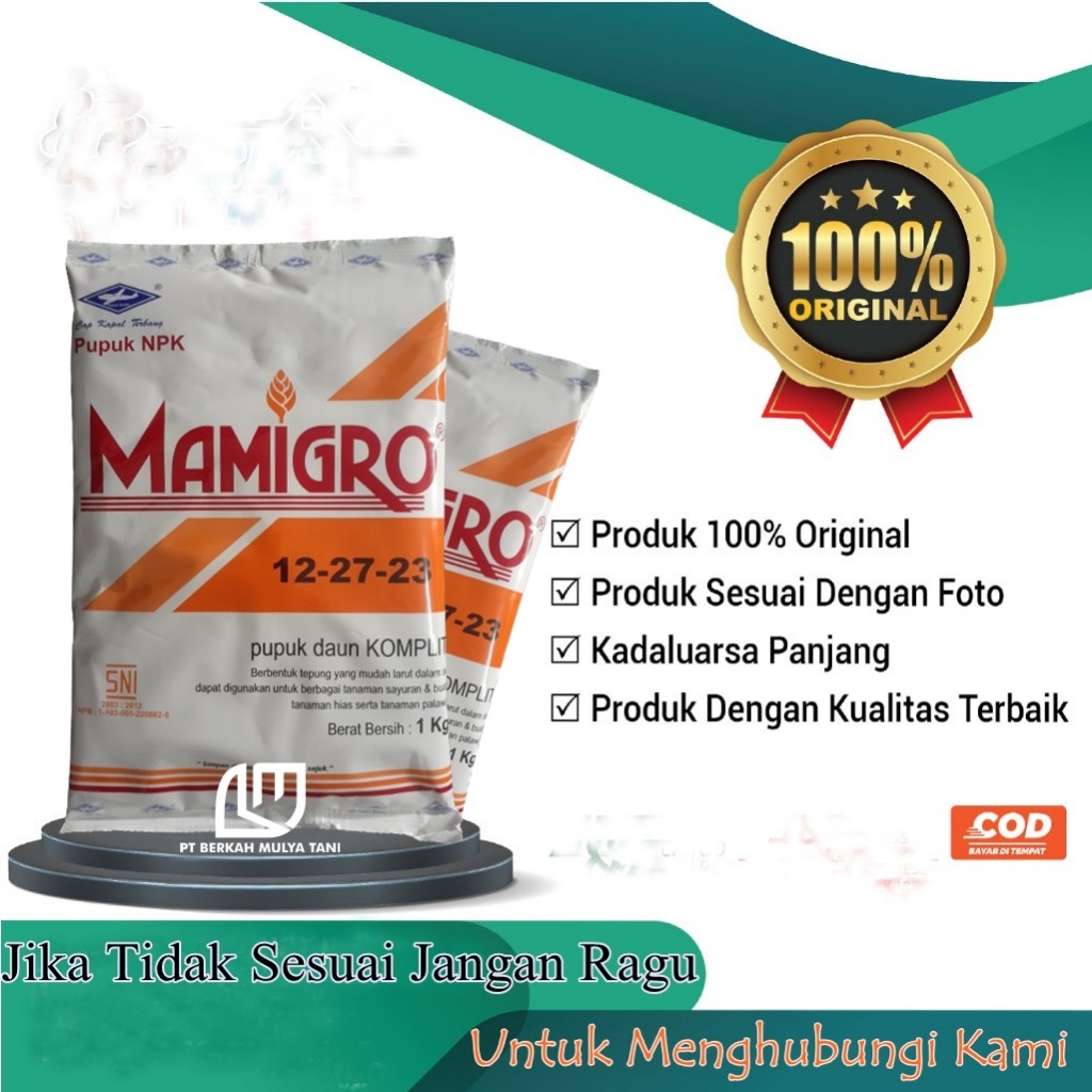 Mamigrow Super P Pupuk Daun Komplit Mamigro 12+27+23 Orange 1 Kg