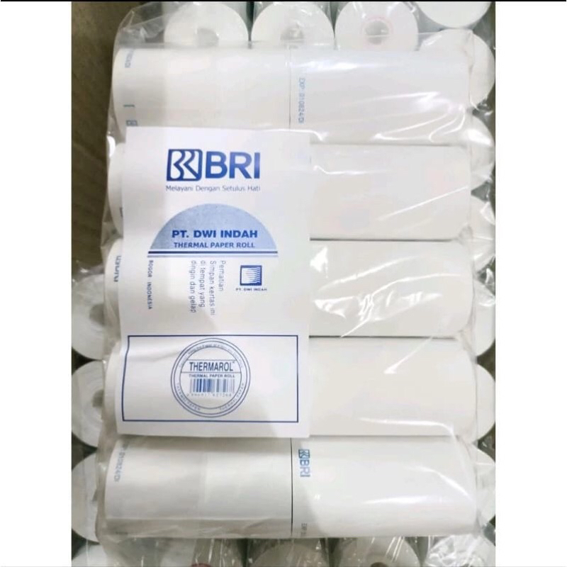 kertas struk thermal 57X33 EDC BRI / AGEN BRILINK / LOGO BRI ( 1 pak ) bisa untuk printer thermal