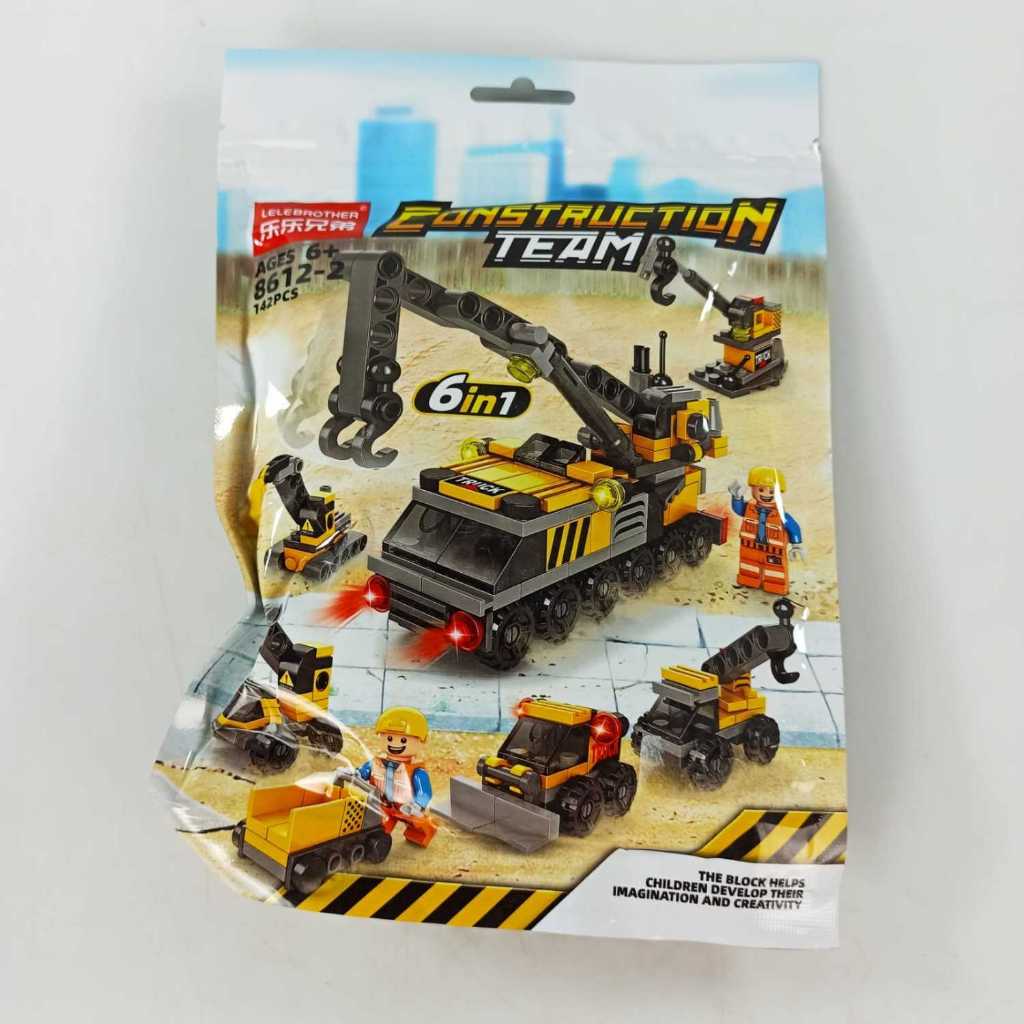 Mainan Balok Susun Alat Konstruksi 6 in 1 LEGO 142 Brick - 8612-2