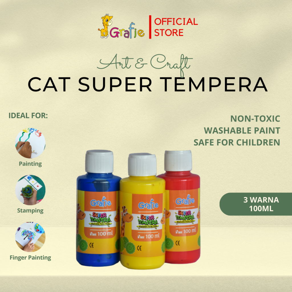 

GRAFIE Cat Finger Painting Anak Washable Poster Paint 3 Color 100ml