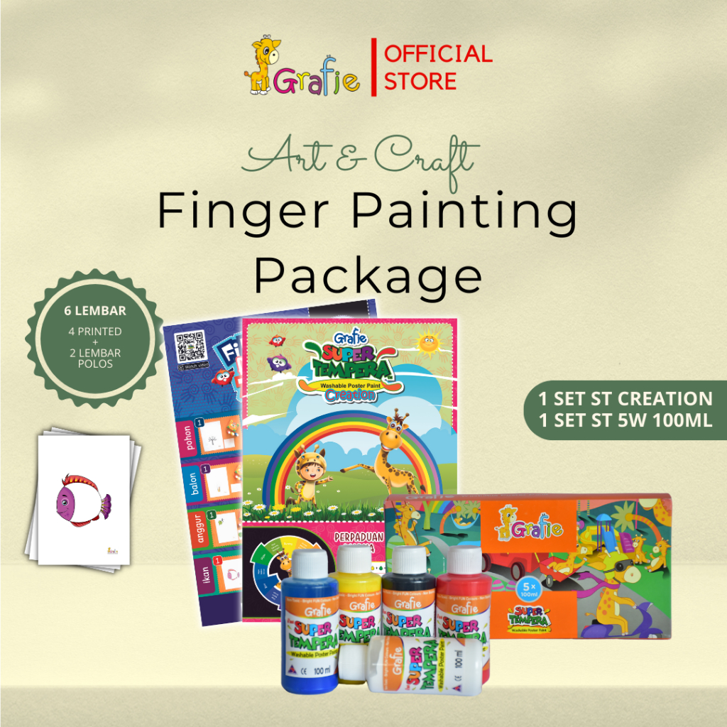 

GRAFIE Paket Melukis Finger Painting 5 Color 100ml