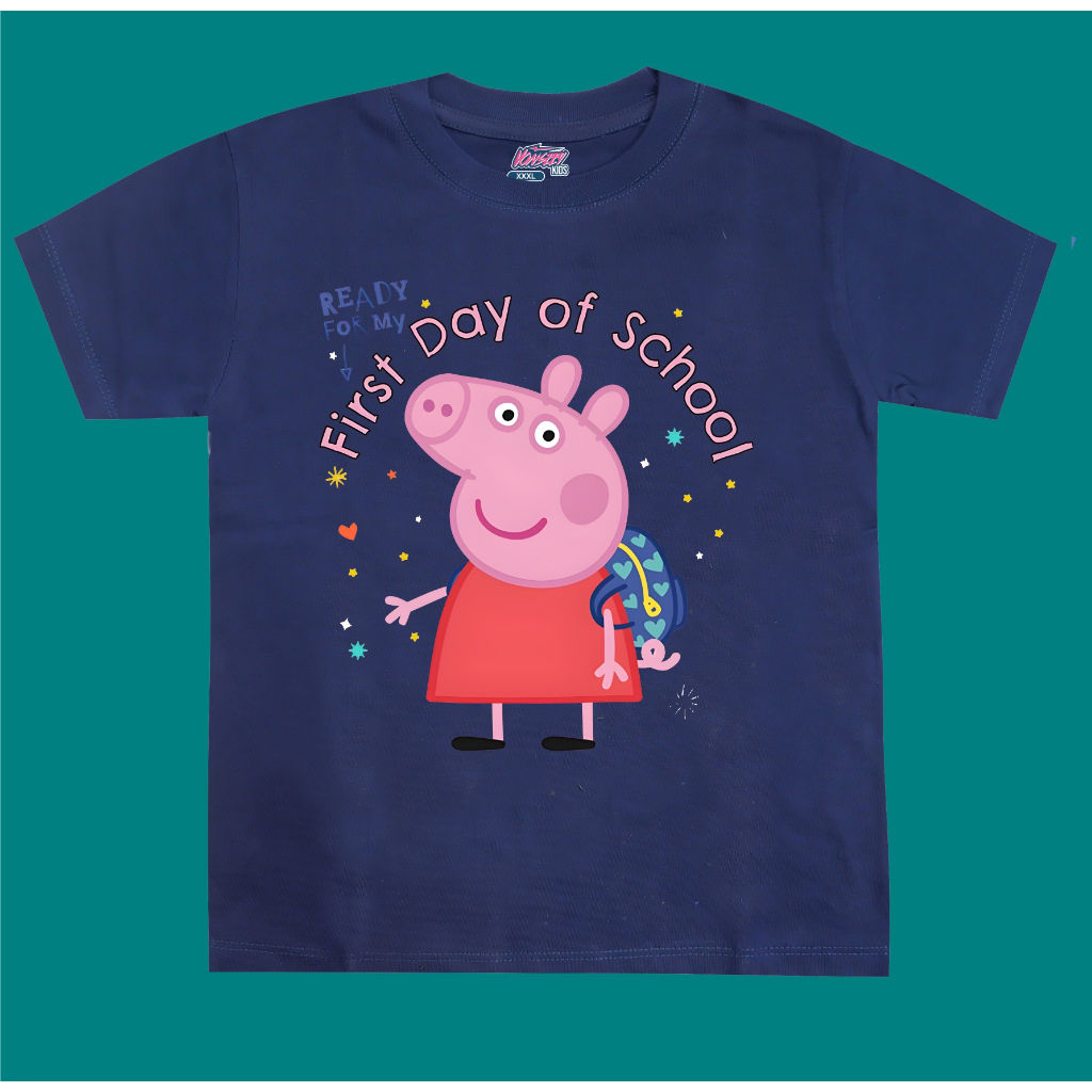KAOS ANAK - BAJU KARTUN PEPPA PIG SCHOOL T SHIRT KID PREMIUM BAJU ANAK KATUN COMBED KAOS PEPPA PIG S