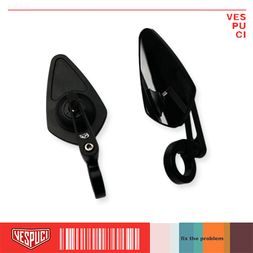 Bar end Spion Jalu CNC Model Moto Gadget 2 in 1 Oval Naked Vespa Matic Matik Metik Sprint Primavera 