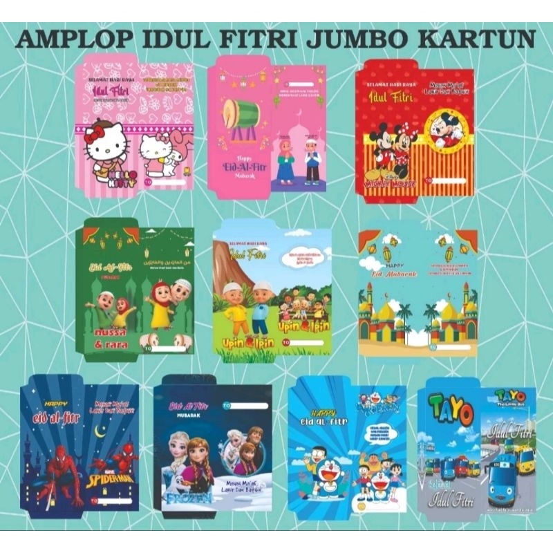 

Amplop THR Lebaran Banyak Motif Ukuran 9x17cm Jumbo Uang Tidak Ditekuk Harga per 10 lembar Grosiran