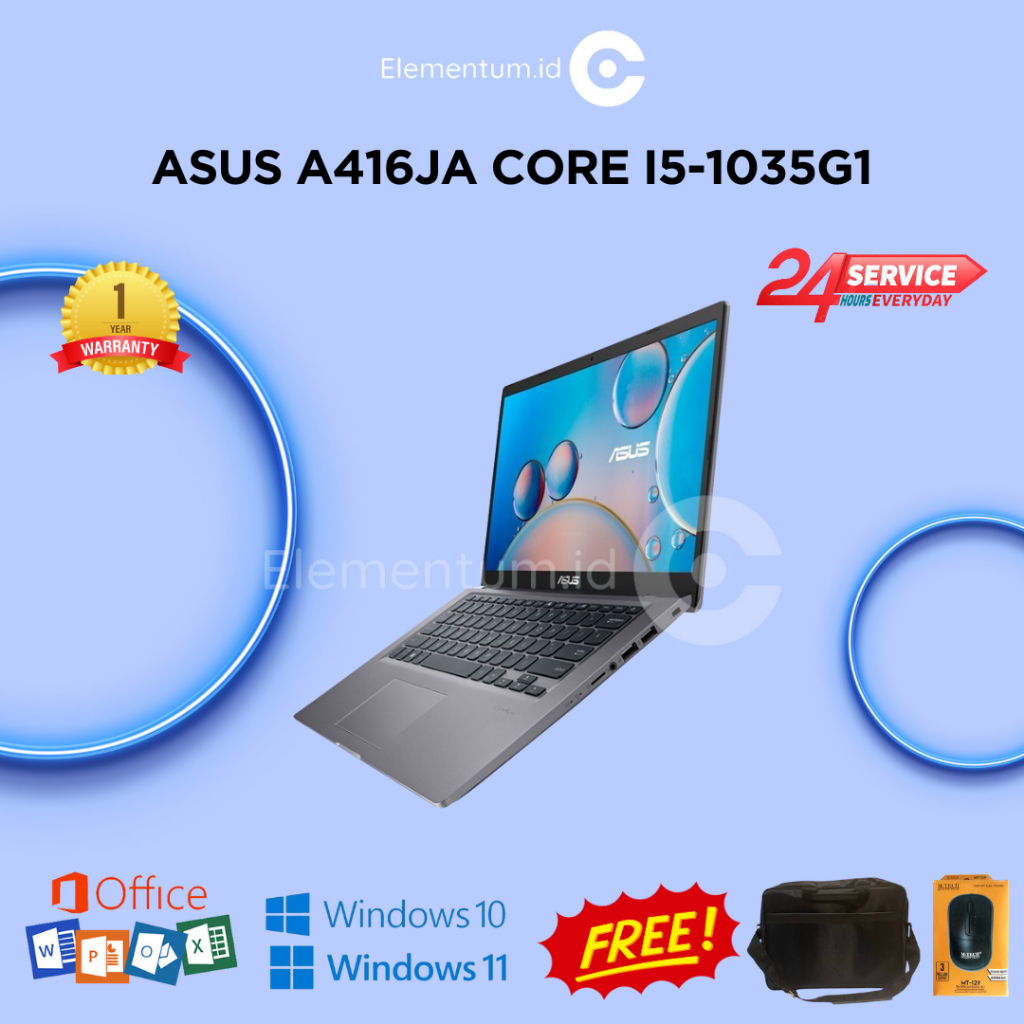 Laptop Asus A416JA Core i5-1035G1 / 4GB 256GB SSD / 14" FHD WIN10