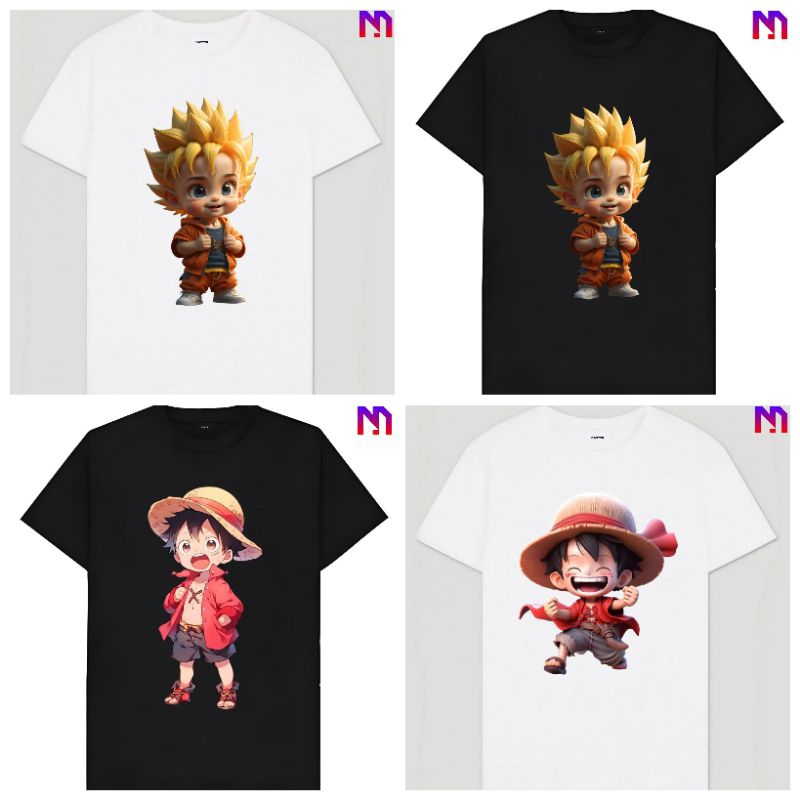Baju Kaos Tshirt T Shirt Pria Laki Cowok Cewek Perempuan Unisex Anime One 1 Piece Dargonball Dragon 