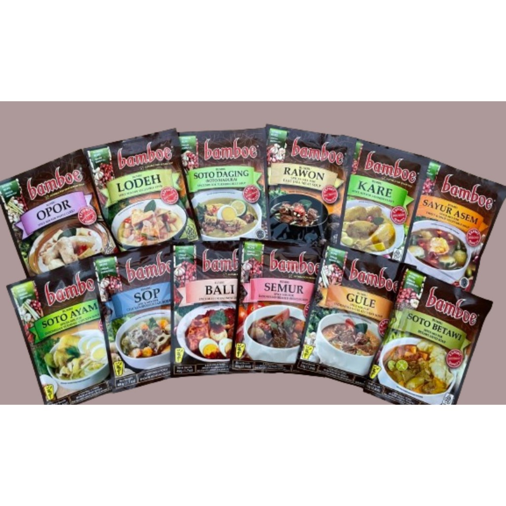 

Bamboe EXPORT QUALITY Bumbu Masak Instan Seri MASAKAN HARIAN 2 [Soto Ayam, Sop, Bali, Semur, Gule, Soto Betawi]