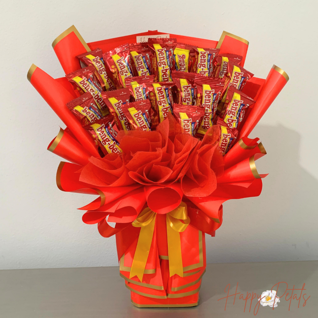 

CUSTOM BOUQUET SNACK MEDIUM SIZE II CUSTOM BUKET SNACK BENG BENG ISI 17PCS SHARE IT II BUKET WISUDA