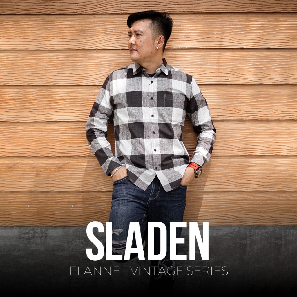 RGB Kemeja Pria Flannel Vintage Sladen Lengan Panjang RHMJ1110301