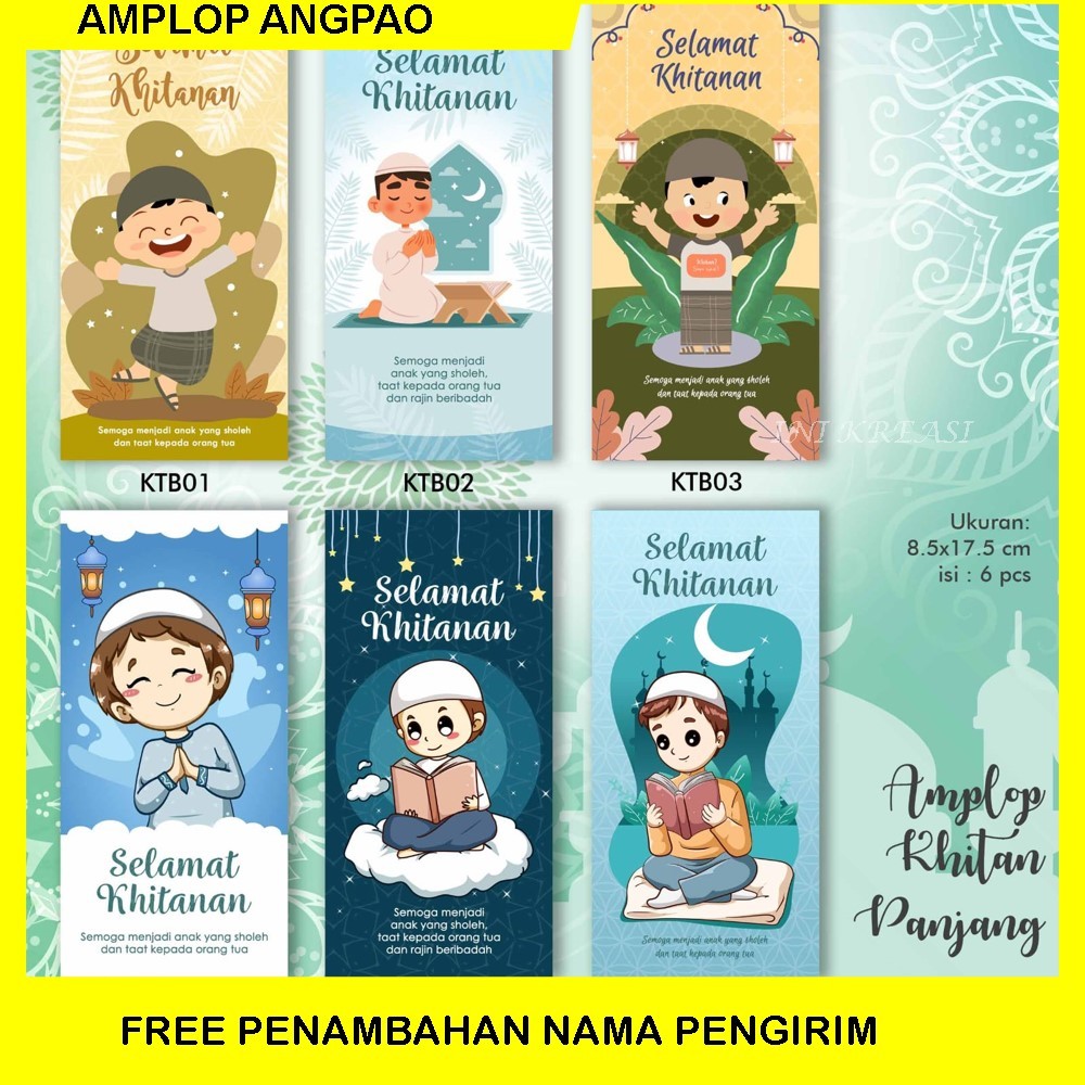 

AMPLOP KHITANAN ANGPAO SELAMAT KHITAN MODEL PANJANG