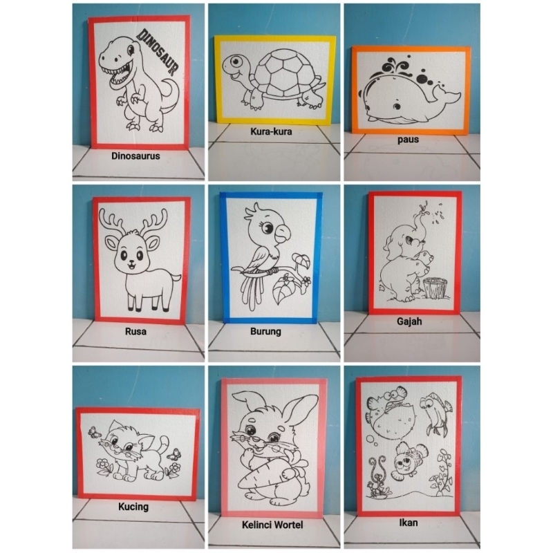 

4 Styrofoam mewarnai karakter anak laki-laki / Paket lengkap mewarnai styrofoam 30x40x1cm/ Stayrefoam / Seterefoam / Gabus