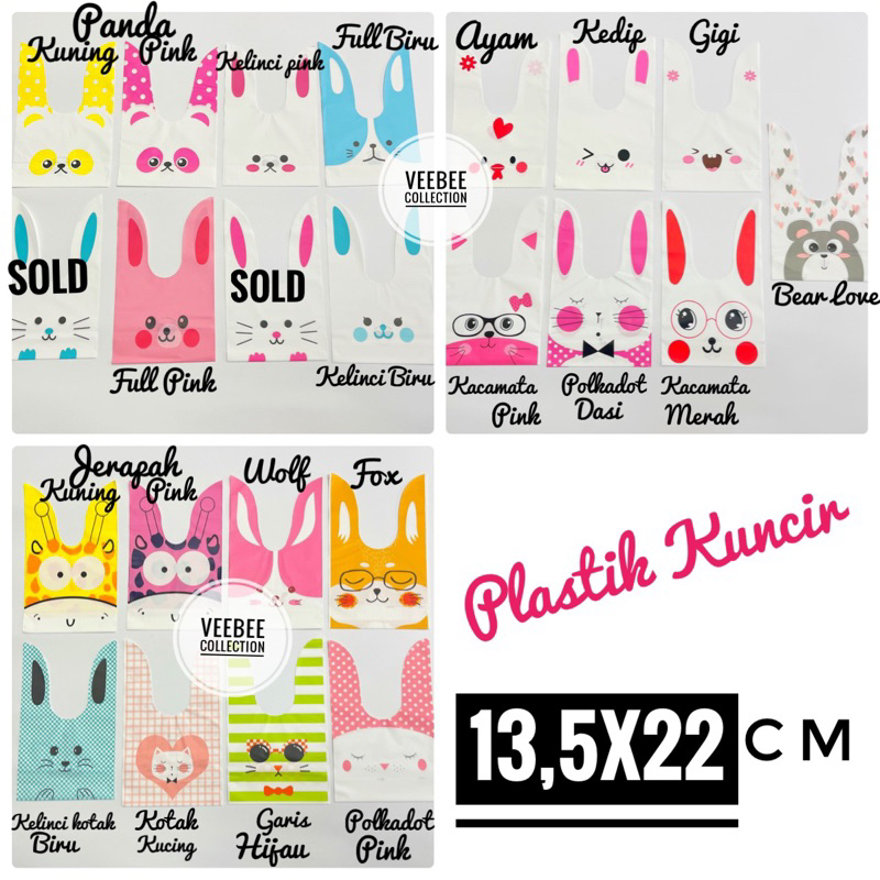 

Plastik kuncir snacks ULTAH 13x22cm isi 10pc/packing RABBIT cookies/ plastik packing kue/ plastik rabbit/ hampers/ kemasan kue