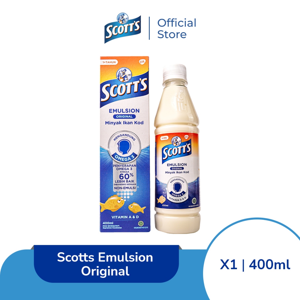 Scott's Vitamin dengan Omega 3, Vitamin A dan D Original 400ml