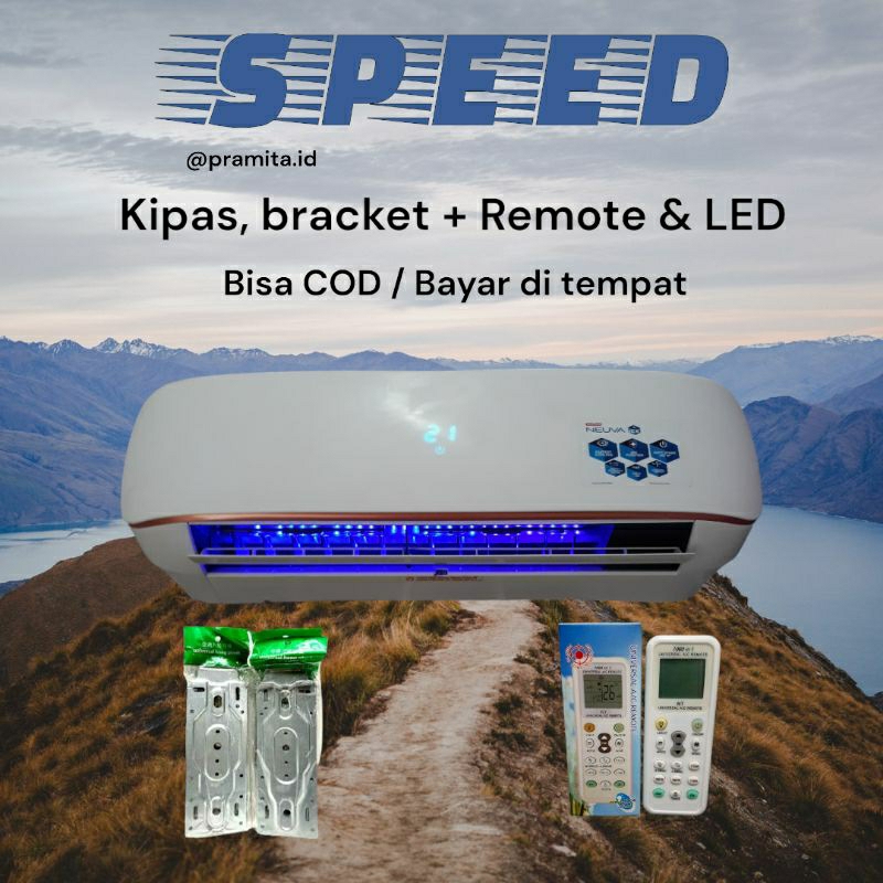 Kipas angin Ac 1pk 2pk Remote + LED