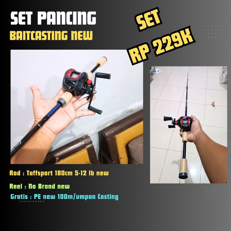 Set Pancing Baitcasting Rod Taffsport dan Reel Baitcasting