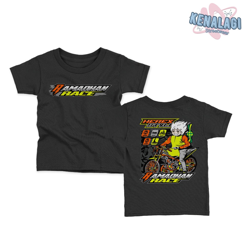 Kaos Anak Herex Style - Kaos Anak Murah - Kaos Anak Motif Ramadhan Racing - Kaos Anak Herex - Kaos K