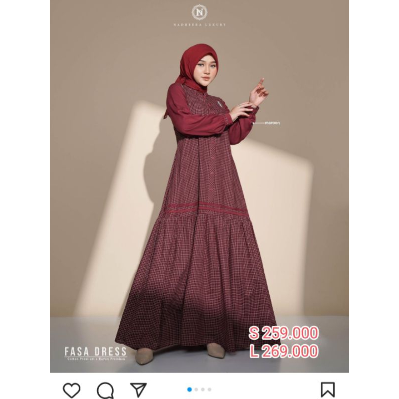 Nadheera SIZE S 100% ORI (Gamis & Hem)