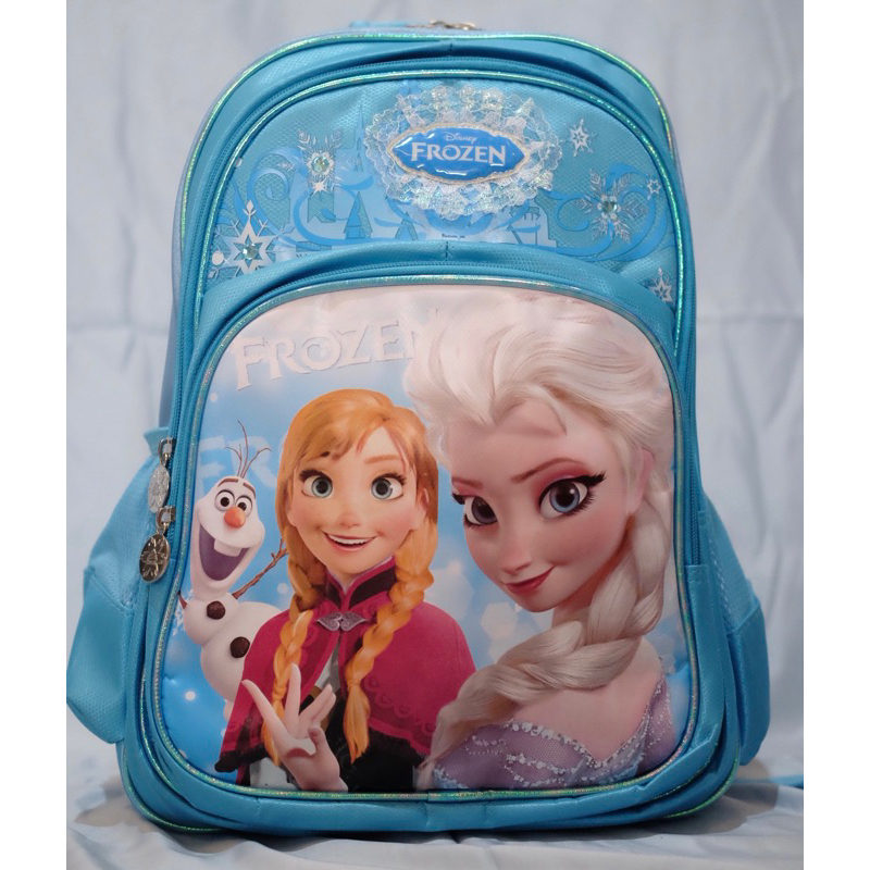 Tas Sekolah Disney Frozen Elsa Ana Olaf Biru - Disney Frozen Elsa Ana Olaf blue