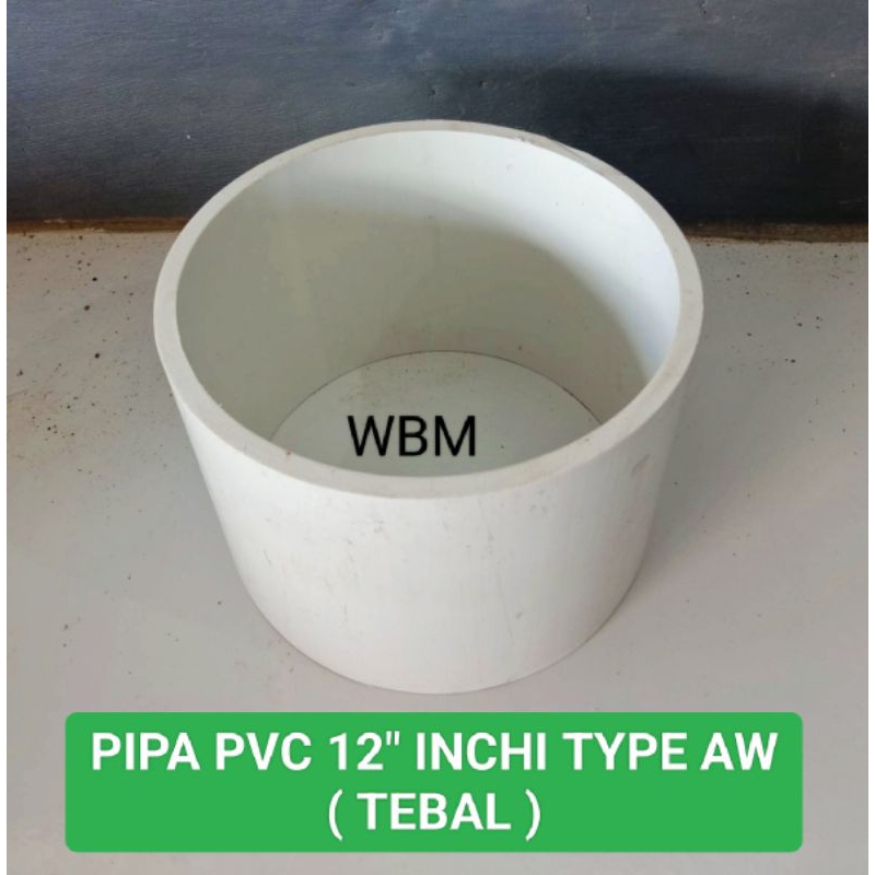 Pipa pvc paralon 12 inchi AW panjang 10 cm