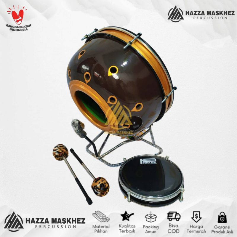 PAKET HEMAT Bass Hadroh 16inc Bas Tawon + Tam Mika Stel Rebana Hadroh