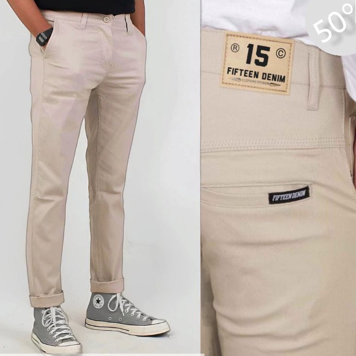 Stok Baru Celana Chino Pria Panjang Slimfit Chinos cowo cino Premium pensil  Celana Pria Ankle pants