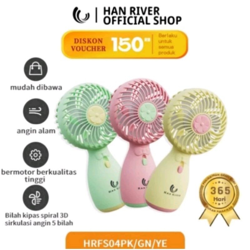 TERMURAH HAN RIVER  KIPAS ANGIN MINI GENGGAM Cute / Kipas Lipat