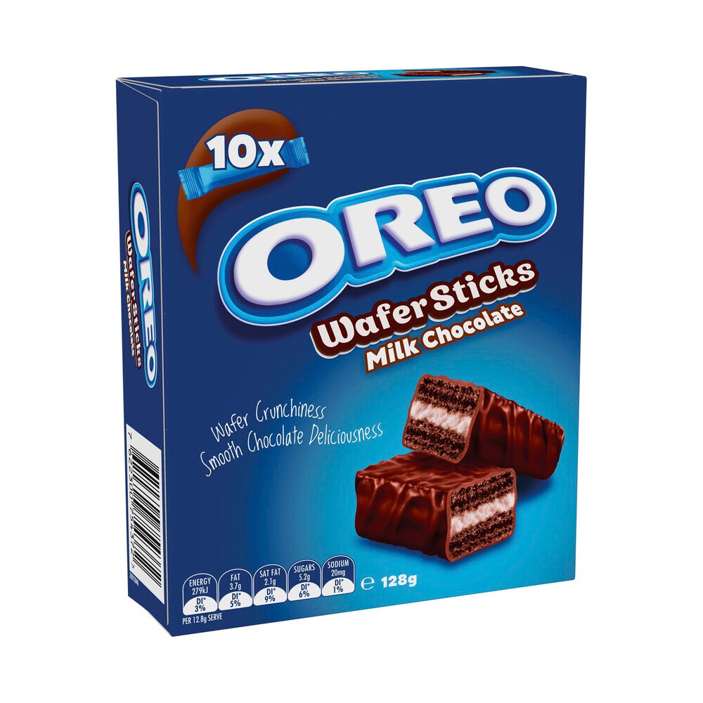 

Oreo Milk Chocolate Wafer Sticks Biscuits 10 Pack | 128g